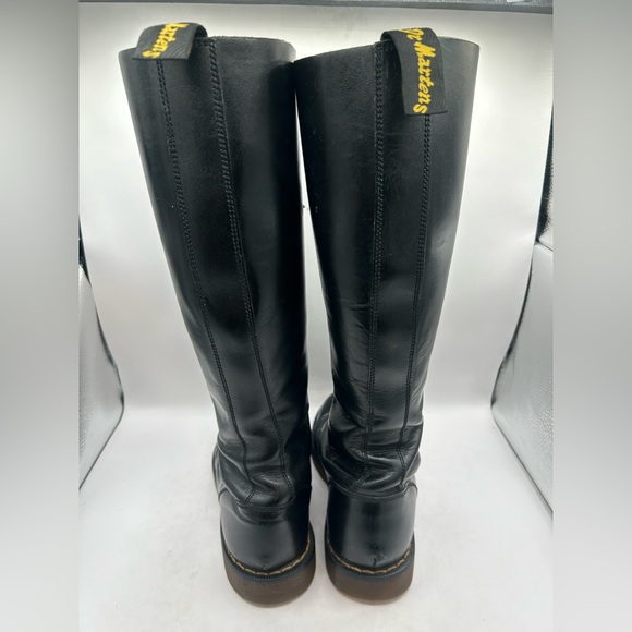 Vintage Dr Martens 1420 20 hole black knee high leather boots England m 8 W 9 - Picture 7 of 13